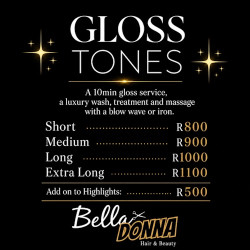 Introducing Gloss Tones at Bella Donna Hair and Beauty