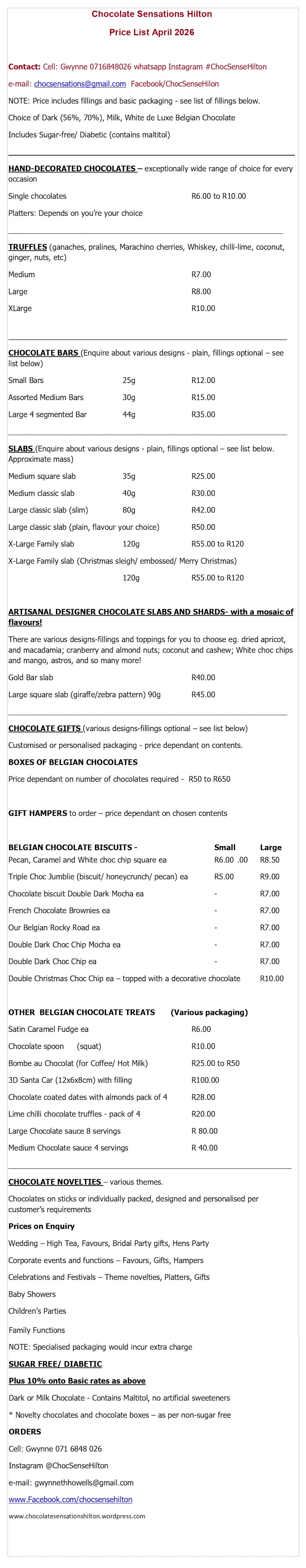 chocsense 2025 prices