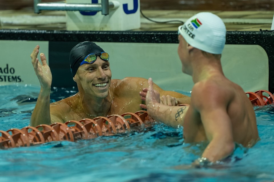 Roland Schoeman and Pieter Coetze 50m freestyle