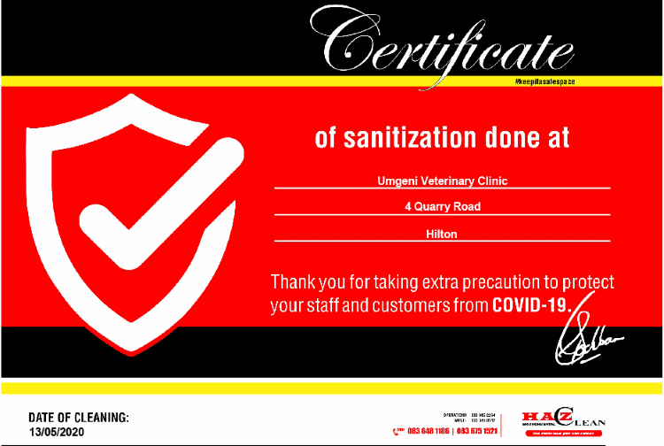 umgeni clean cert