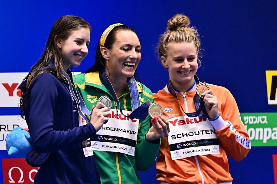 200m breaststroke medallists Credit World Aquatics